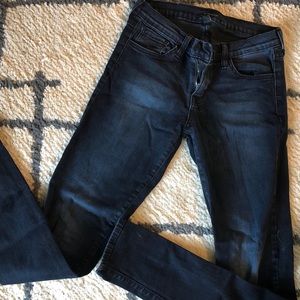 Dark Wash Flying Money (low rise skinnies)